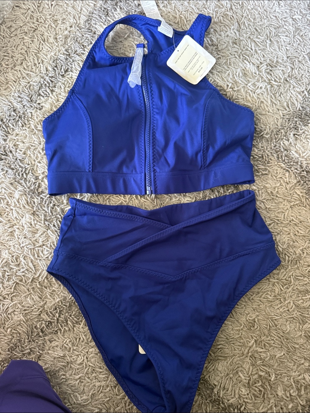 Electric Blue Zip-Front Bikini Set Fabletics